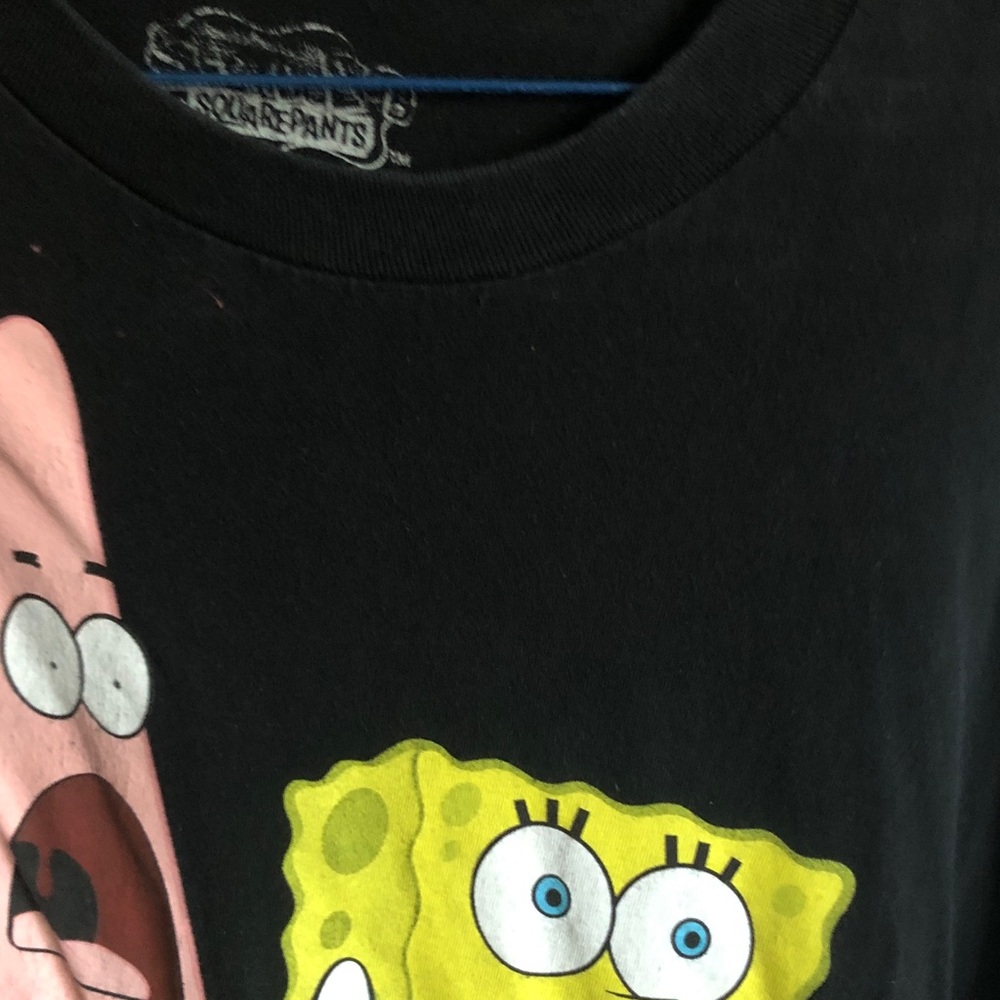 SpongeBob SquarePants Black Tee with Yellow SpongeBob and Pink Patrick